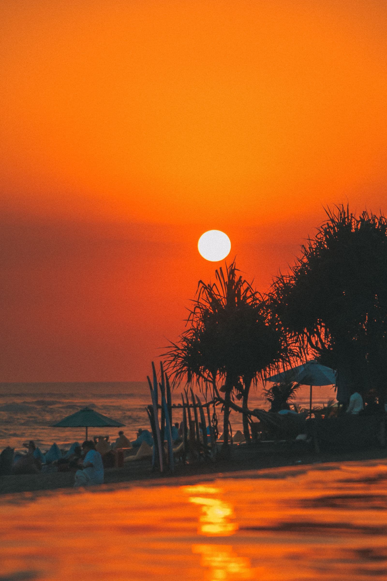 A Bali beach venue at sunset